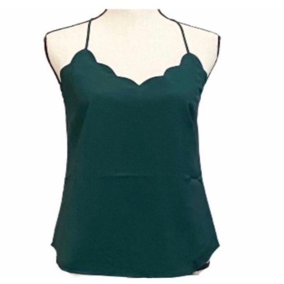 J Crew scalloped neckline lined tank top. - Picture 1 of 8